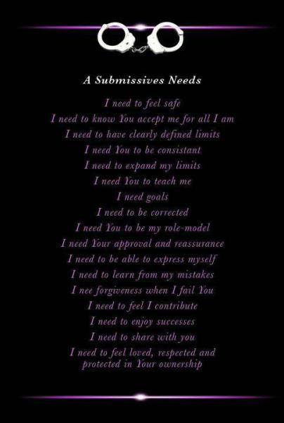 bdsm submissive needs.